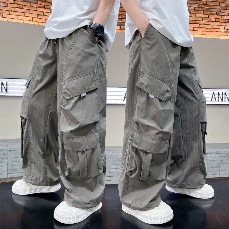 男童夏季工装裤2025新款儿童装中大童工装裤防蚊裤夏装潮流薄款