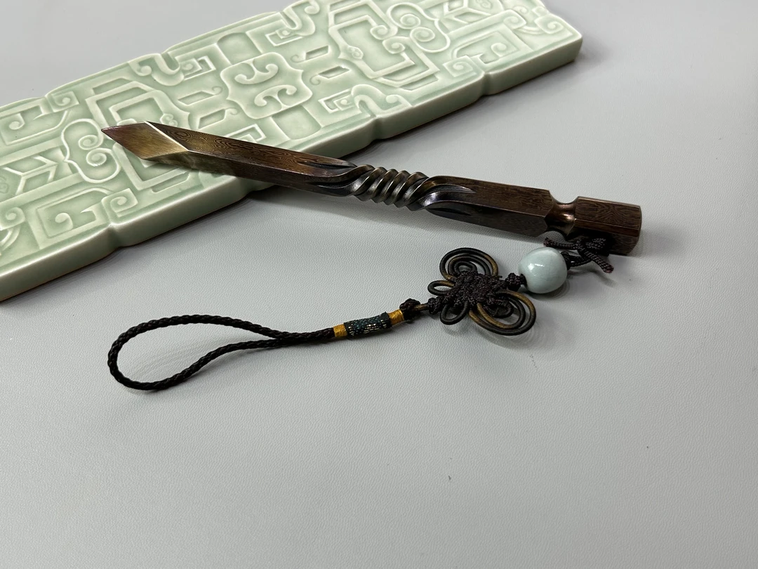 纯手工龙泉四象百炼花纹钢大马士革普洱茶刀茶针撬切开专用道工具