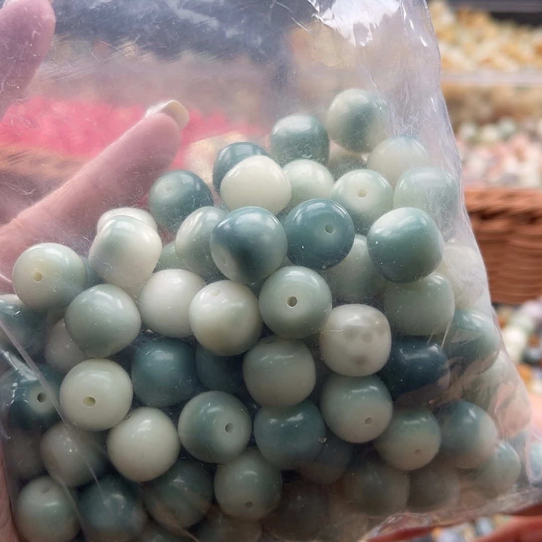 白玉菩提吊坠A/14mm/50颗锅底