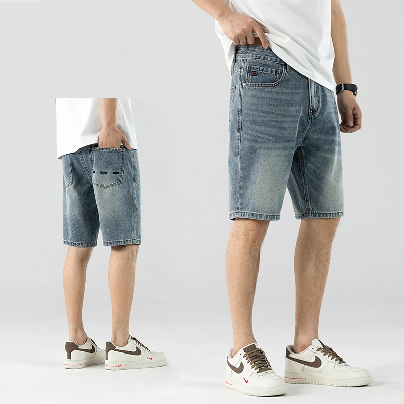 牛仔短裤男生夏季新款宽松水洗百搭五分裤痞帅潮牌休闲男款中裤子