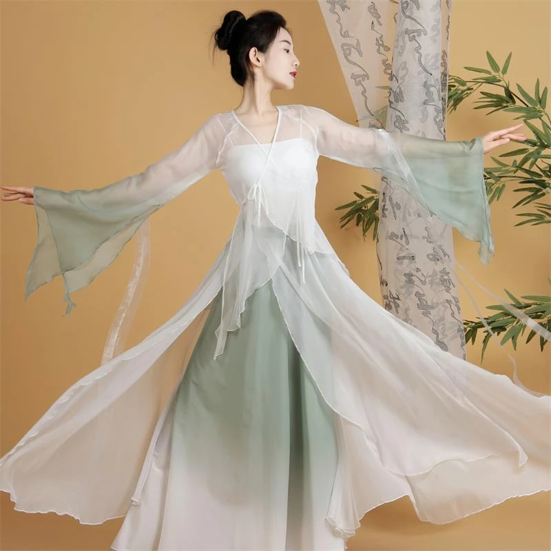 古典舞蹈服装女仙气飘逸中国风纱衣练功服古风演出服2025新款成人