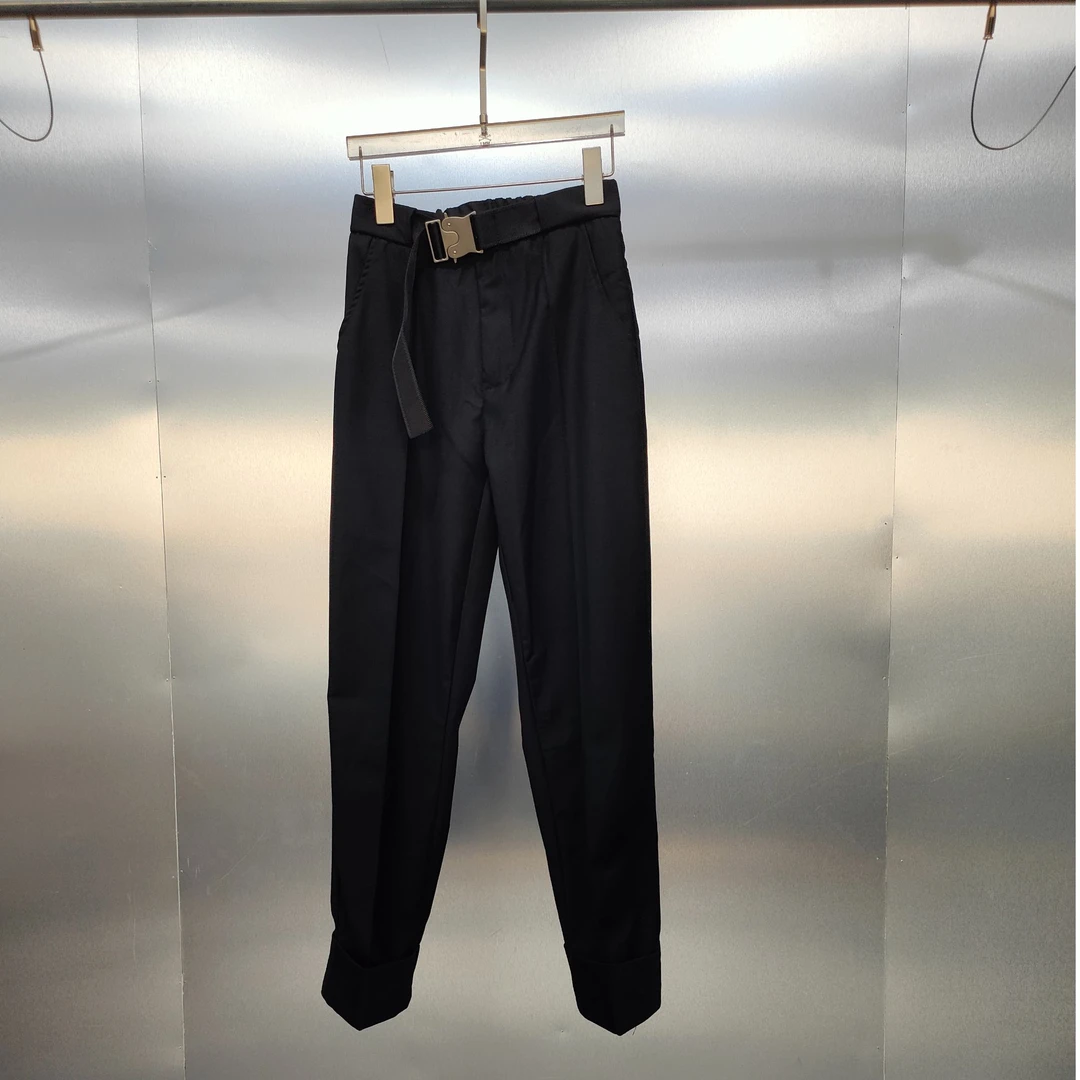 G06-11787-XXK春秋季纯色时尚潮流腰带设计休闲裤