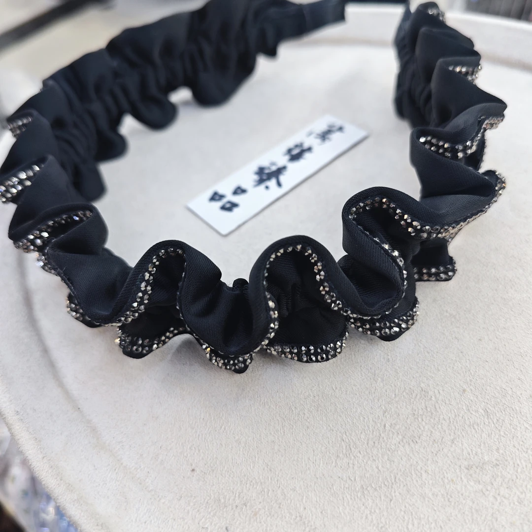 宽面卷花边细钻发箍128 xs