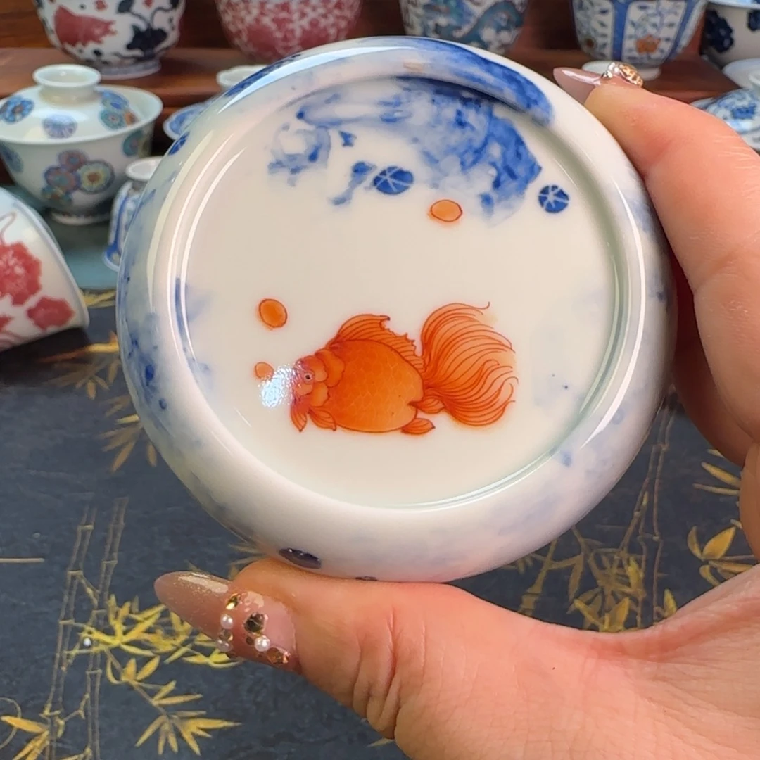 瓷片金玉满堂盖置手绘