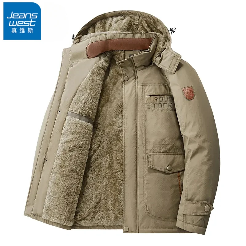 真维斯冬季棉衣加厚加绒保暖男士棉服防风防水外套加厚棉袄