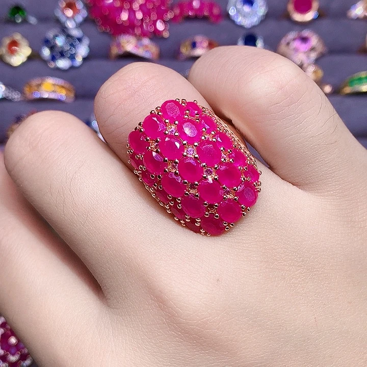 银S925镶嵌红宝石戒指