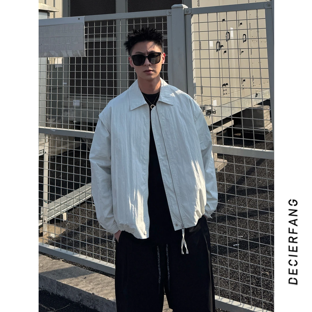 DF【简约痞帅  廓形夹克】美式复古休闲高端夹克外套上衣男潮