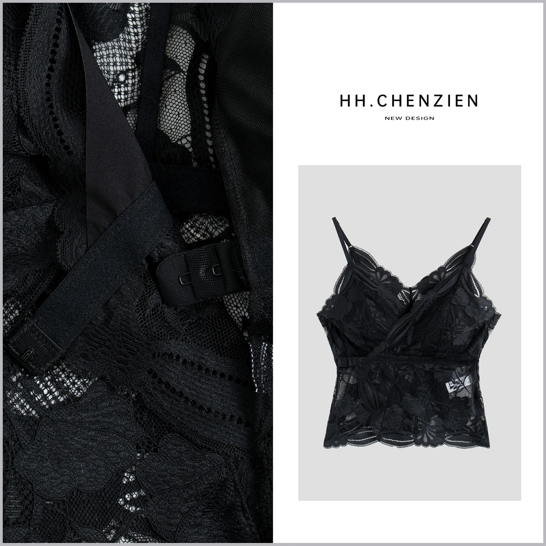 【黑黑家】春夏新款蕾丝款吊带美背背心