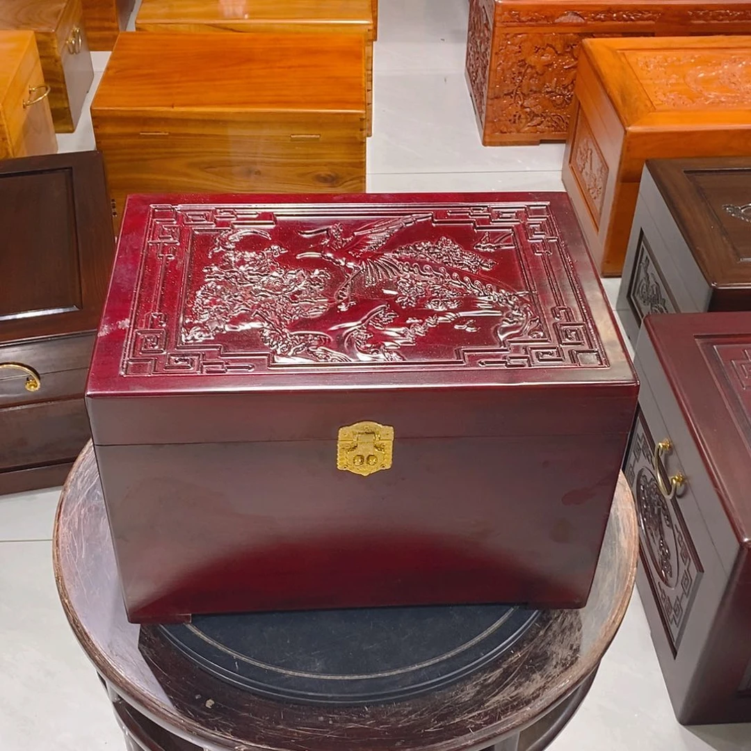 木（非红木类）樟木箱百鸟朝凤38/26/25