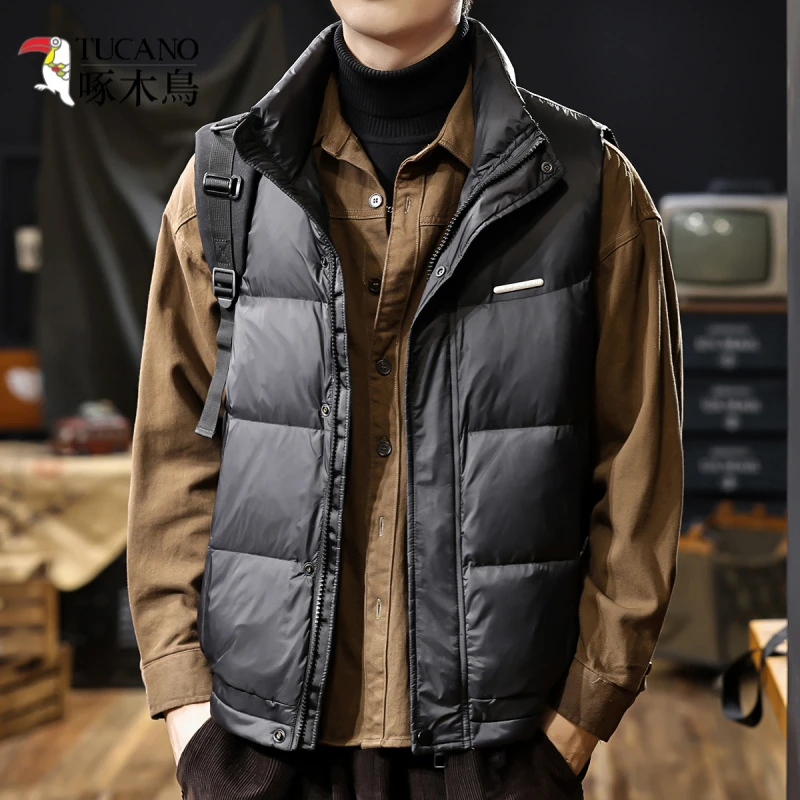 TUCANO/啄木鳥男装 加绒马甲冬季加厚外套休闲宽松棉衣保暖棉服潮