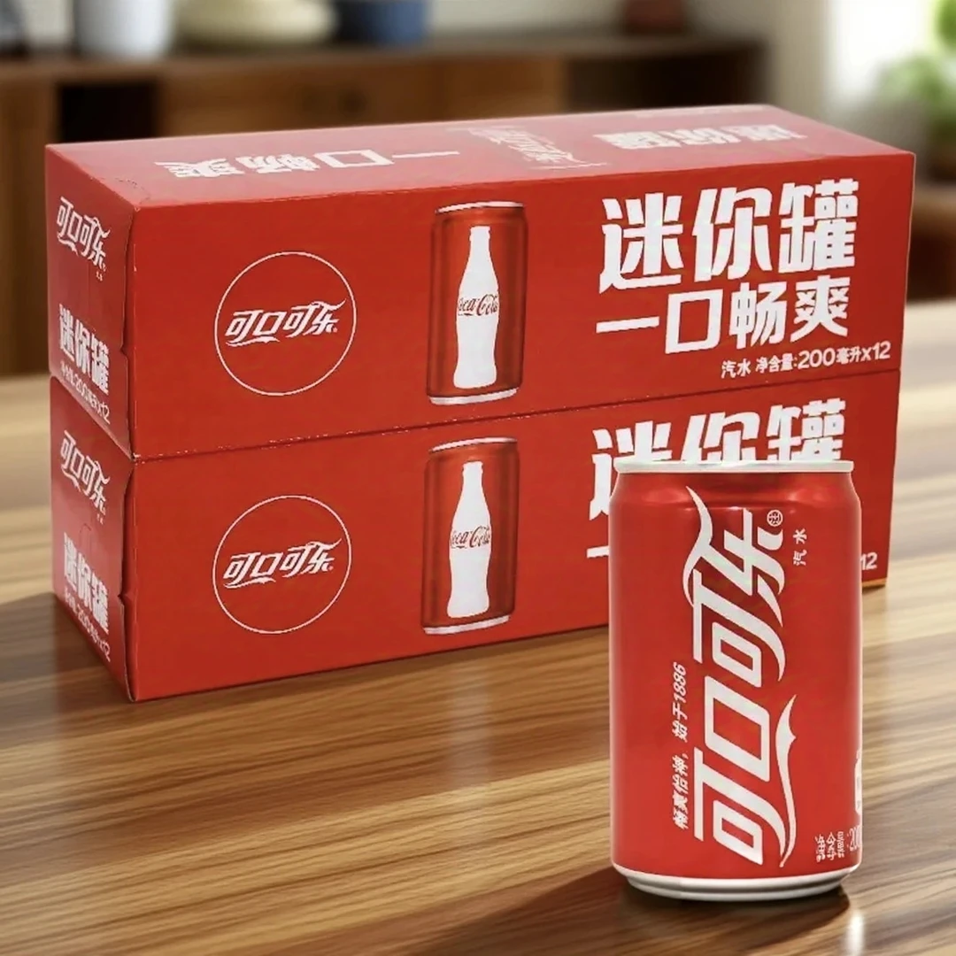 200ml*12罐】可口可乐0糖0脂肪无糖可乐200ml24罐迷你小罐碳酸饮料
