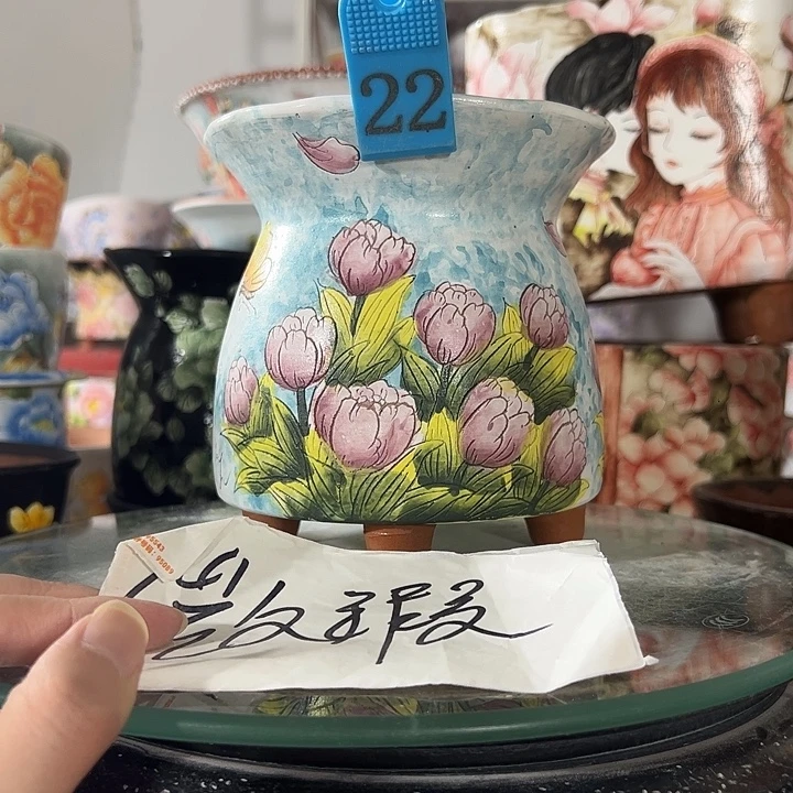景德镇手绘花盆 满38包邮