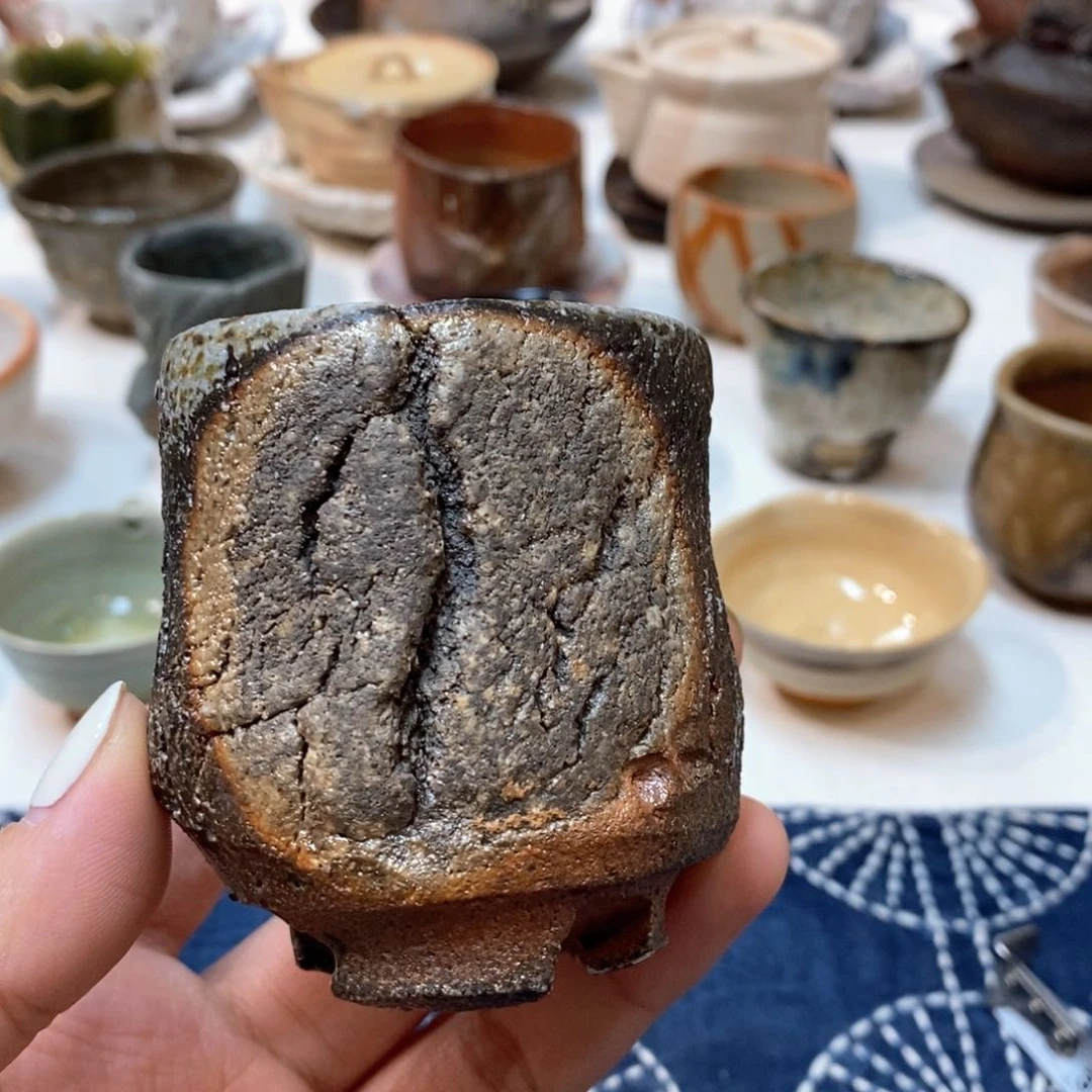 徒*笑柴烧侘寂粗陶茶具