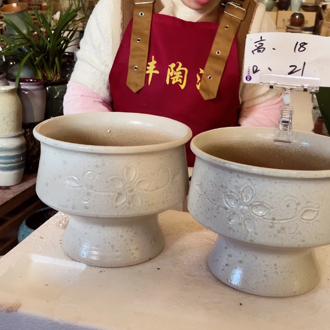 紫砂花盆高度18口径21