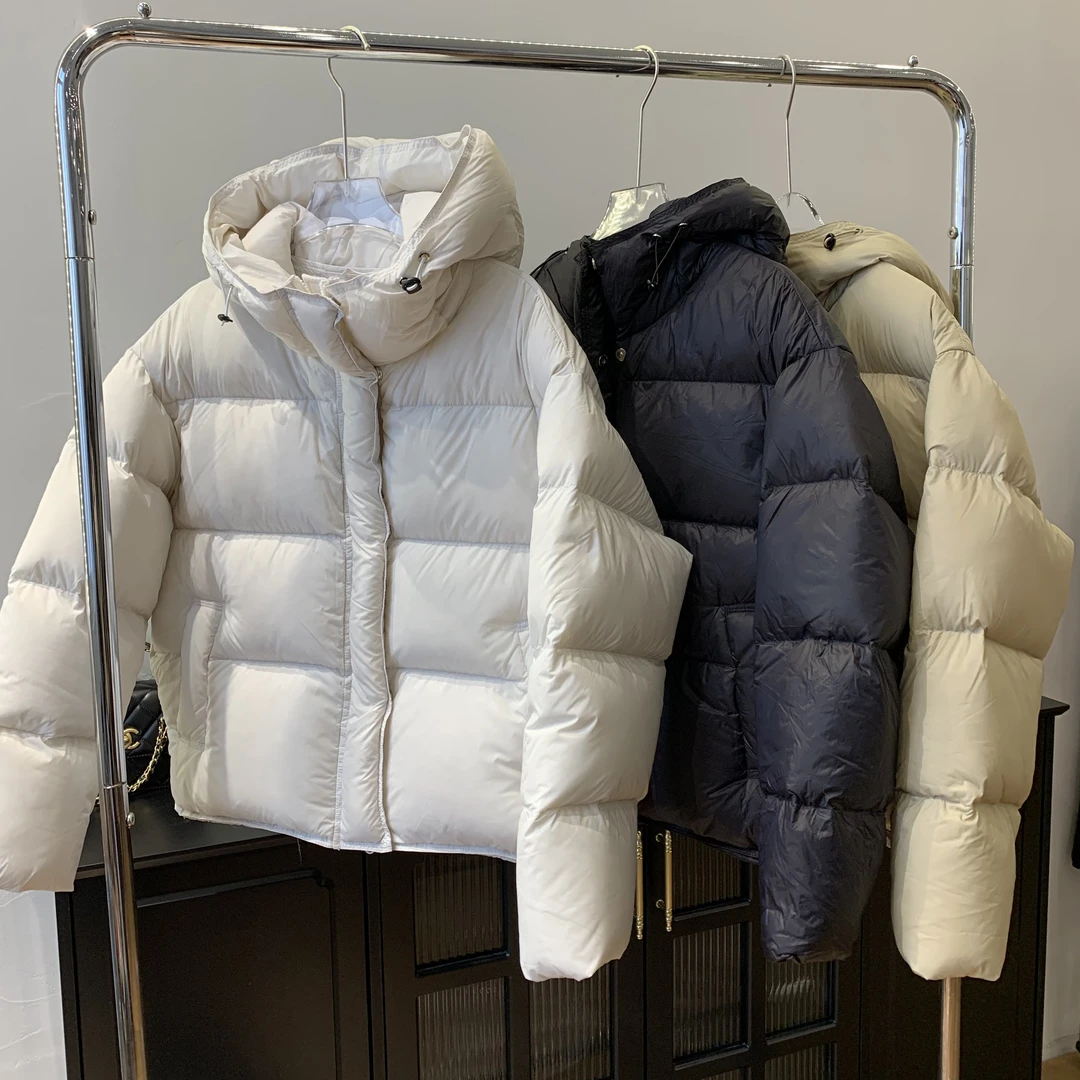 （至简至轻）短款连帽加厚羽绒服轻盈保暖简约通勤风磁吸扣