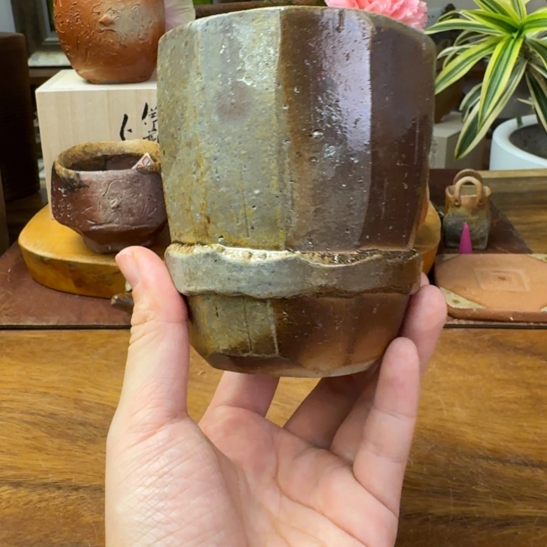 金光教悟备前烧大容量汤吞福利一口价