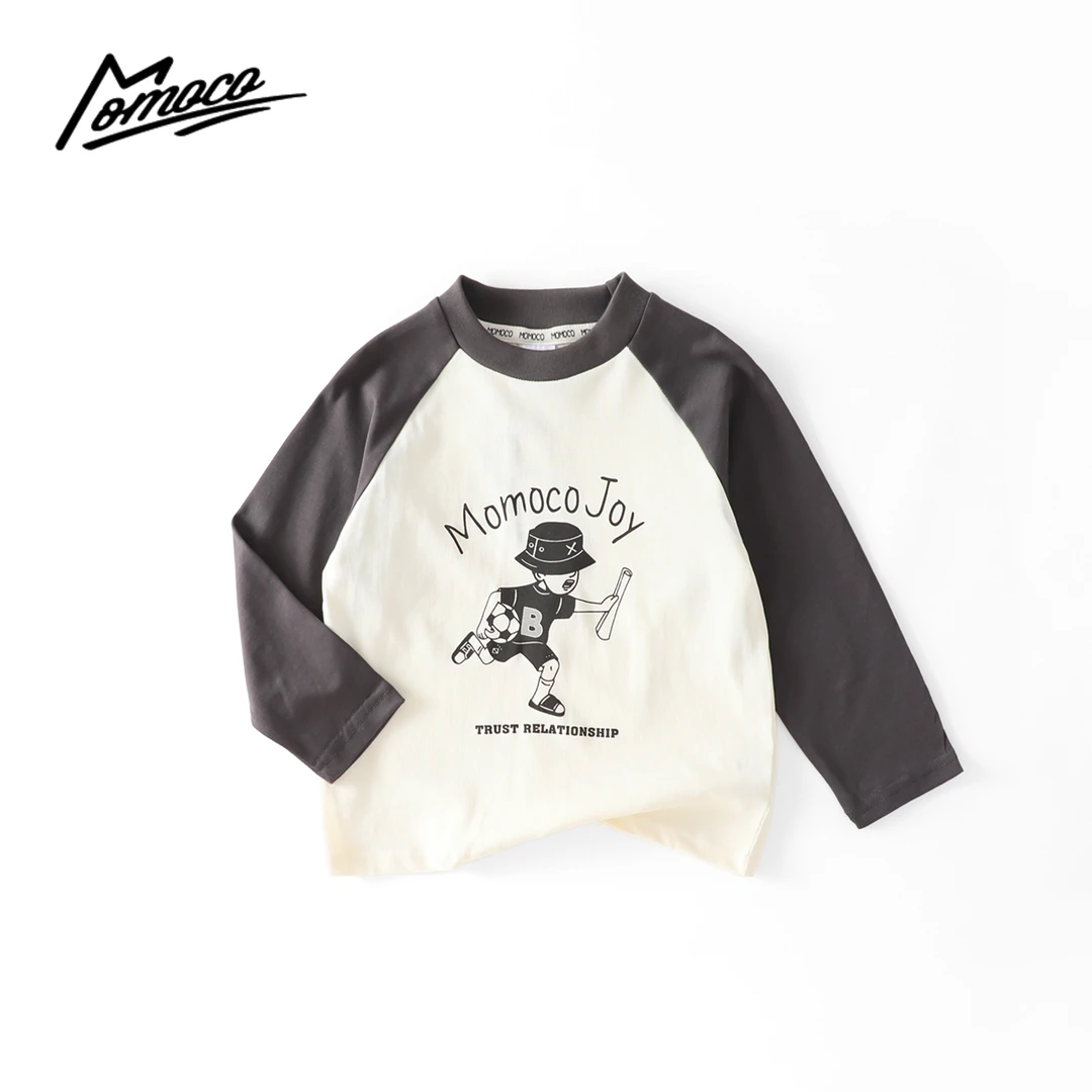 MOMOCO男童春秋欧若风潮流插肩袖印花T恤休闲卡通上衣77130235028