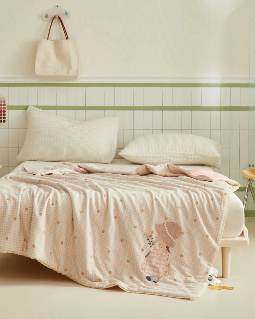 【专柜款帽子姐妹】卡通刺绣A类双层纱抗菌夏凉被空调被小马达