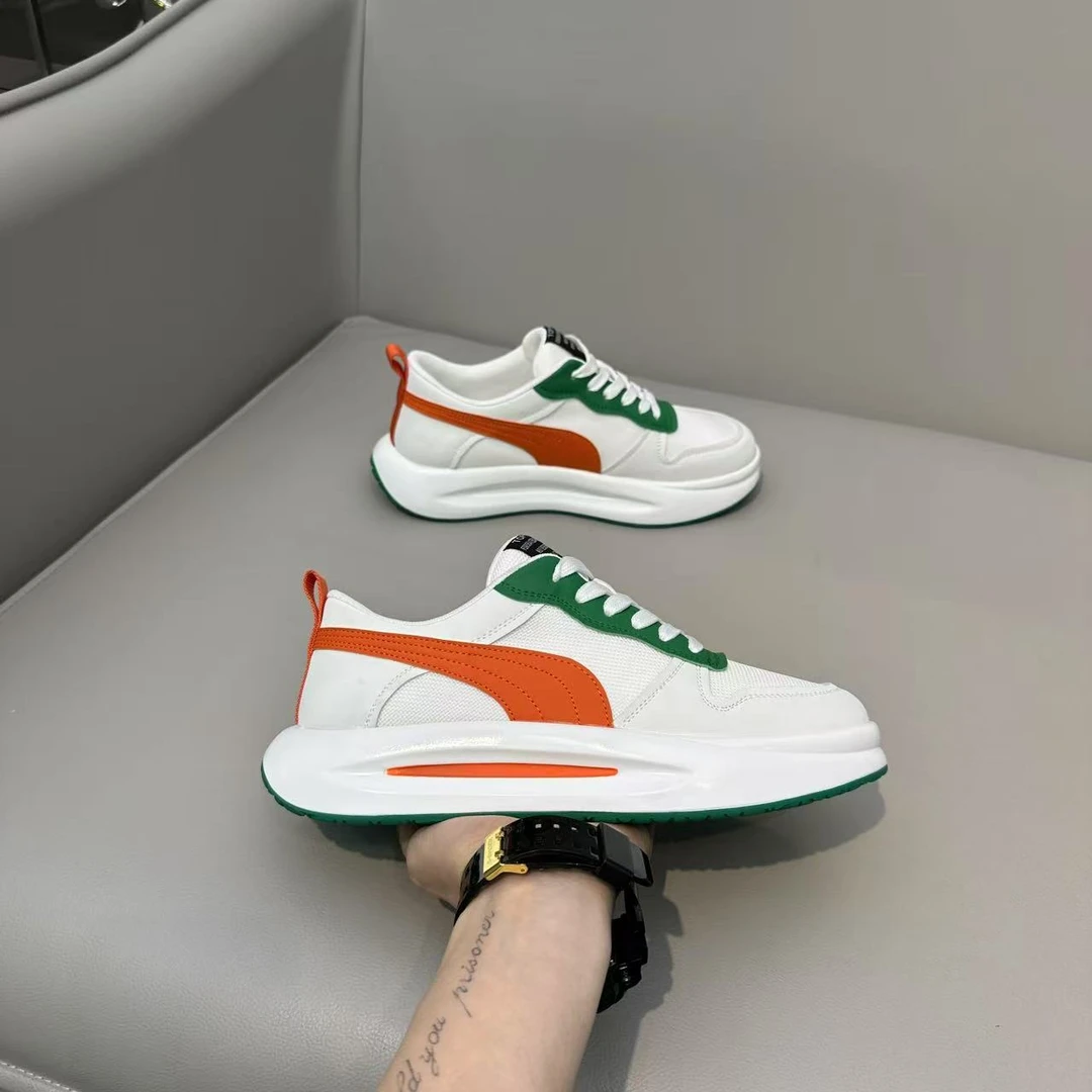 【皮鞋码】春夏网面厚底百搭潮流男士时尚舒适洋气时髦款休闲潮鞋jk