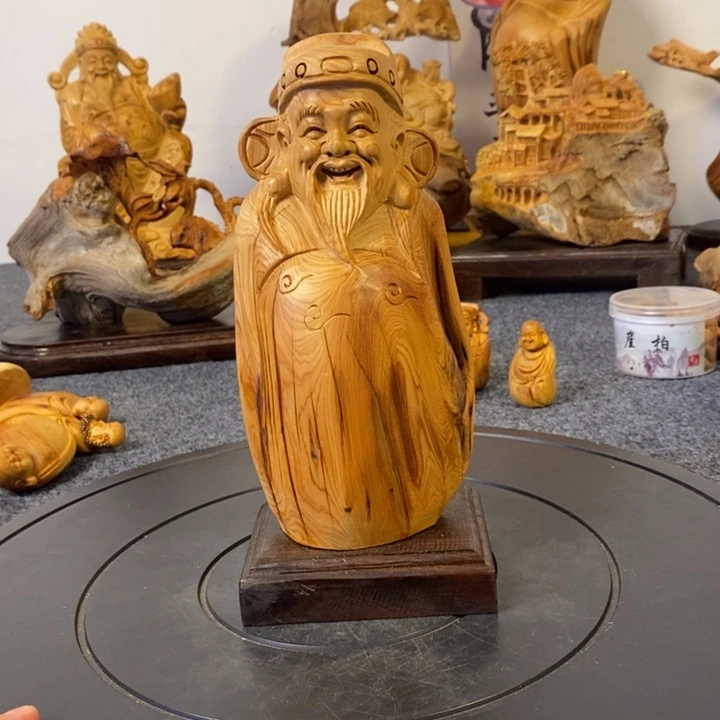 柏木（崖柏）财神爷摆件