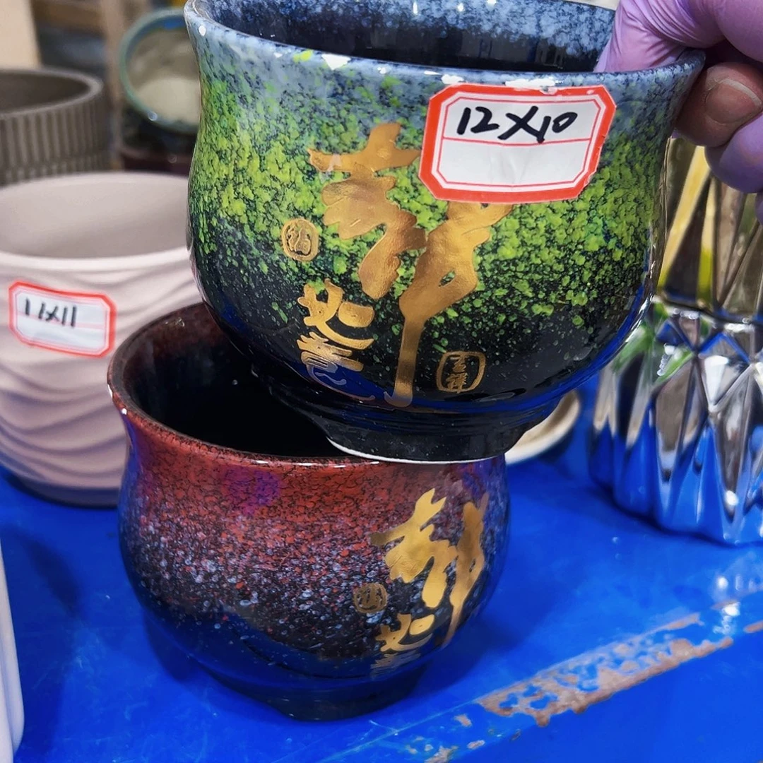 有孔外贸尾单陶瓷花盆凑单10米包邮