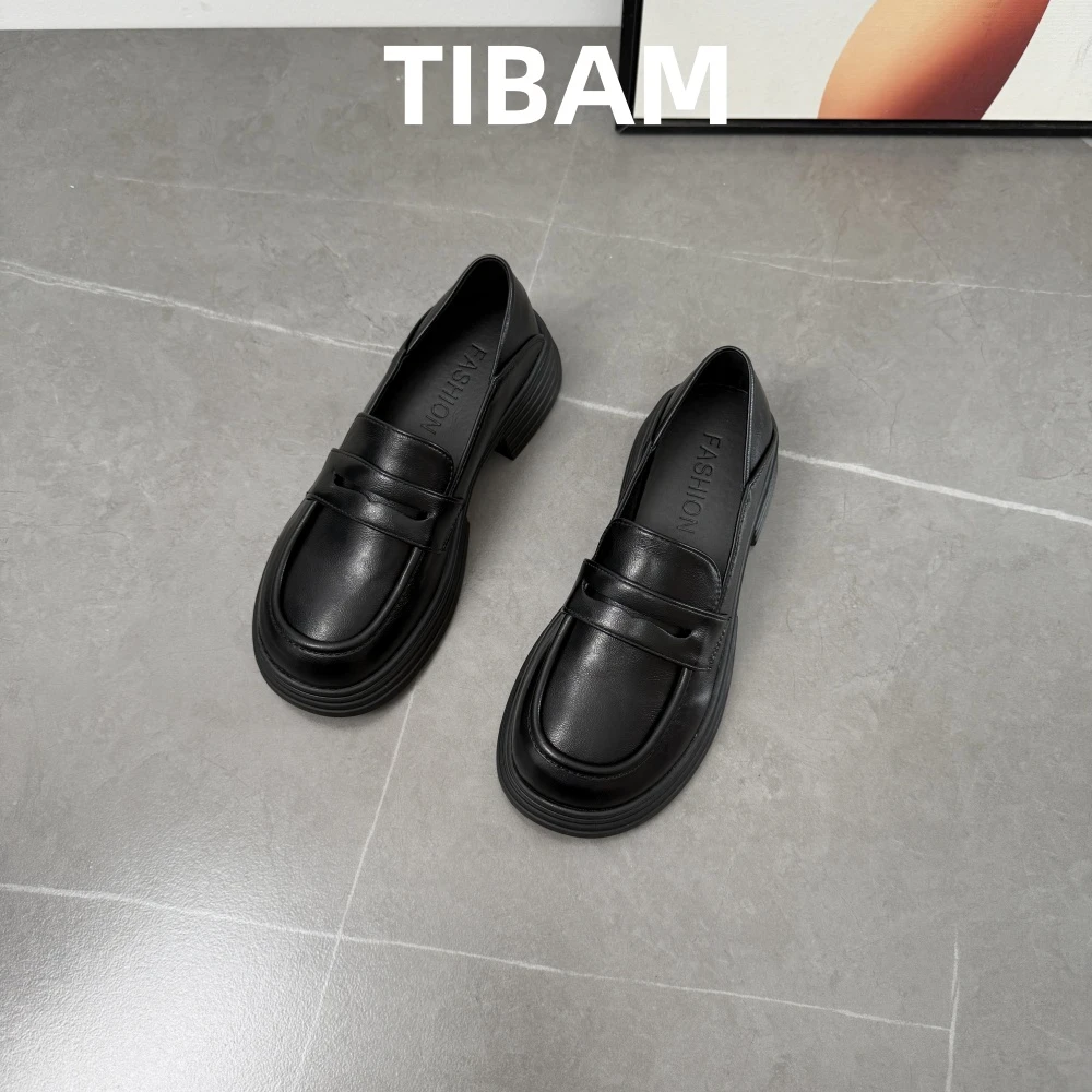 厚底乐福鞋女春秋新款爆款英伦风2025年流行女单鞋jk软皮小皮鞋子