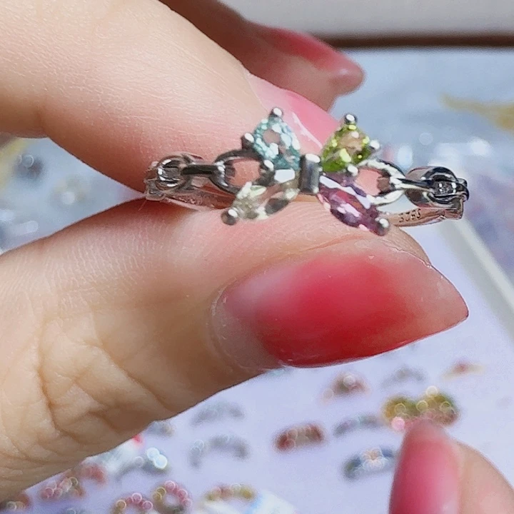 925银合成碳硅石戒指