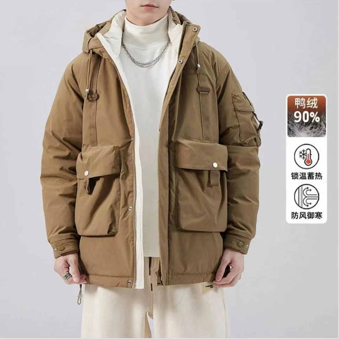 【90白鸭绒】冬季户外三防百搭潮流连帽羽绒服冲锋衣外套-23D21