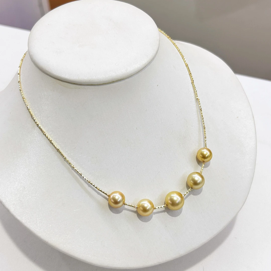 【 罗伊伊高定】海水珍珠金珠项链 8-11mm 18K金 GX0048
