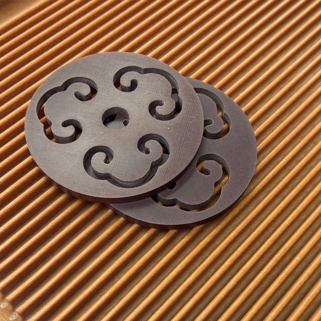 稣***生红檀色壶垫11.5×11.5×0.8素盘精工纯打磨无油无漆无蜡