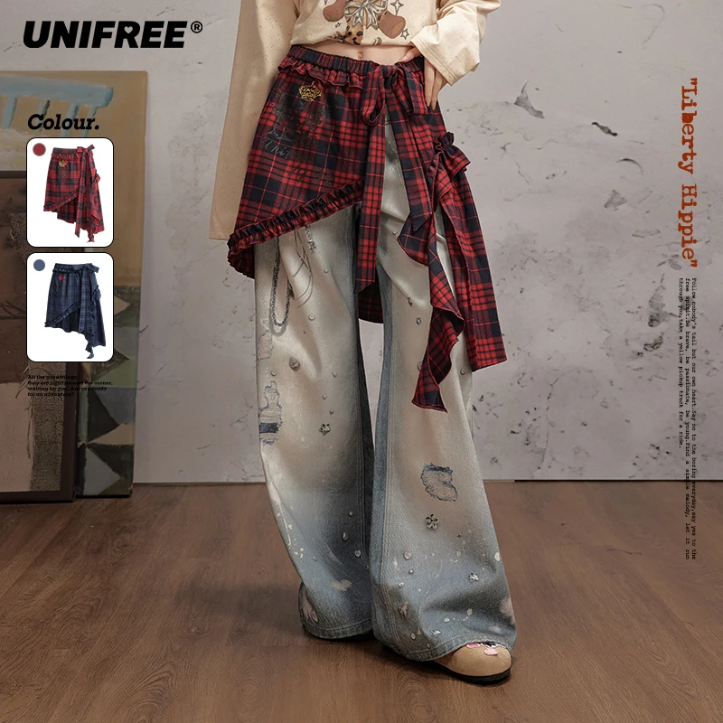 【云c专属】UNIFREE美式复古格纹半身裙U253W073V1K2