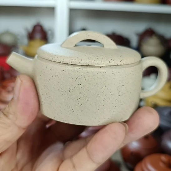 紫砂茶盘原矿白玉雪花段汉瓦内推170cc半手工