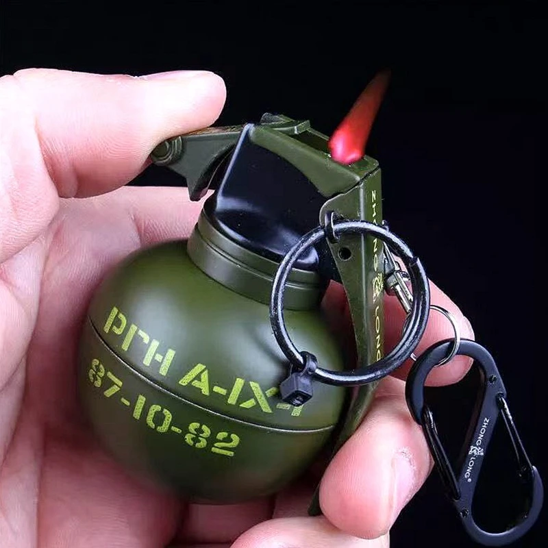 充气情侣打火机高档美军手雷充气防风打火机大号仿真军事道具模型