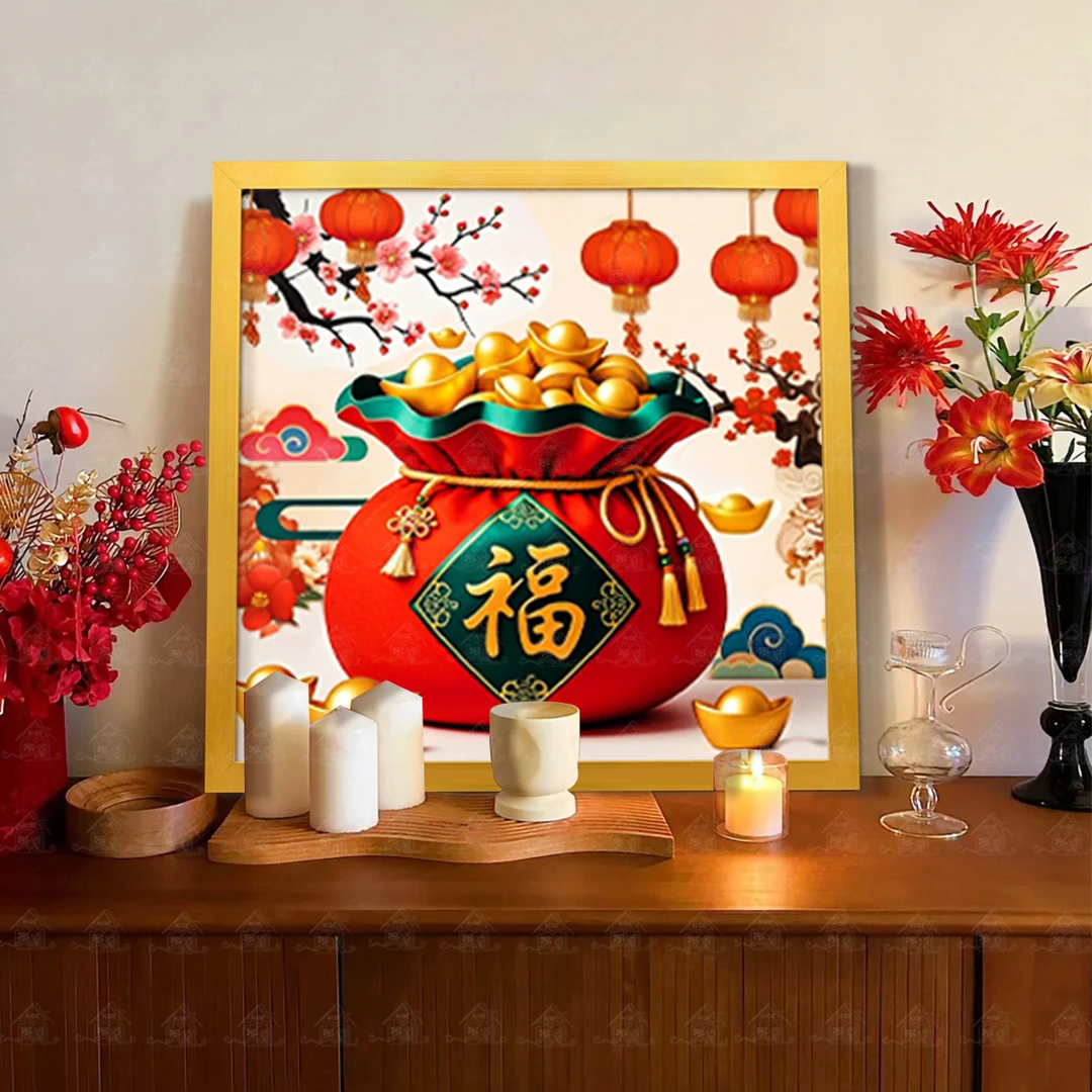 【进口棉布】爱阁十字绣代代福小版中式吉祥喜庆客厅玄关手工线绣