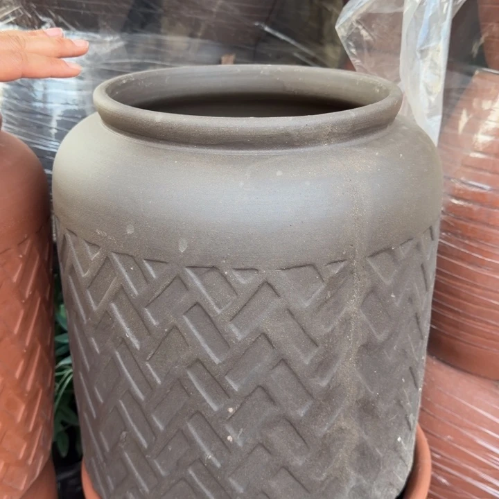 紫砂花盆口25高36宜兴紫砂