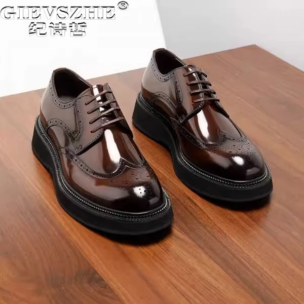 纪诗哲男鞋轻便简约商务休闲鞋子男款潮流百搭结婚鞋舒适个性皮鞋