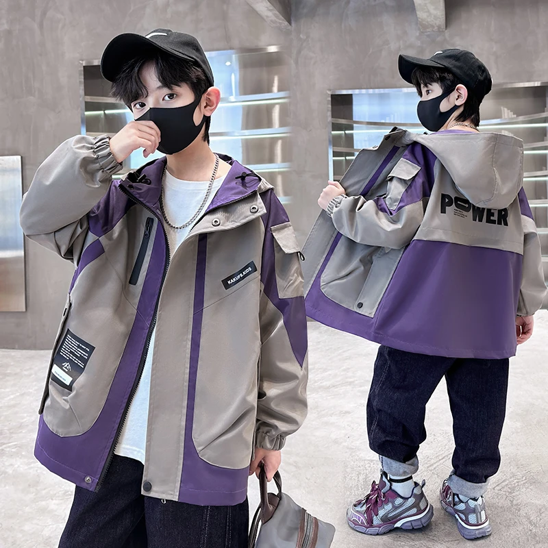 男童外套春秋款2025新款中大童秋装男孩冲锋衣风衣中大儿童装潮68