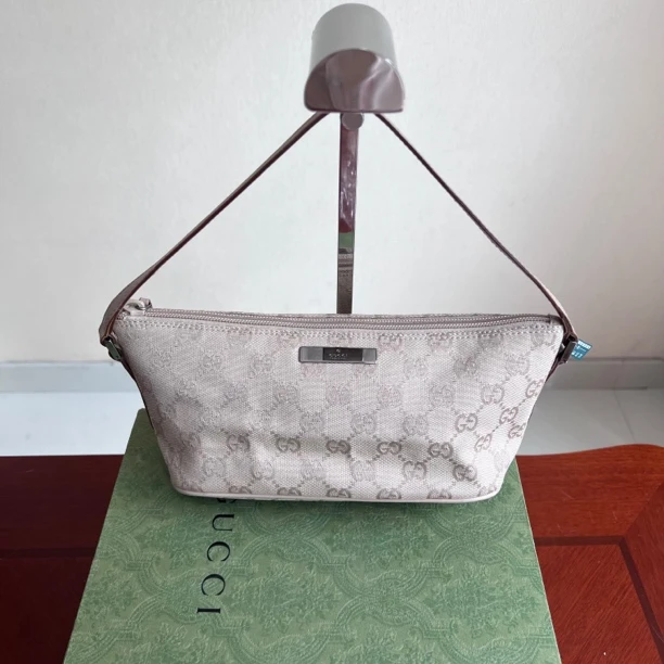 95新 GUCCI/古驰 老花小船包腋下包 鱼鱼