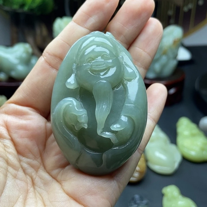 和田玉未镶嵌挂件飞*