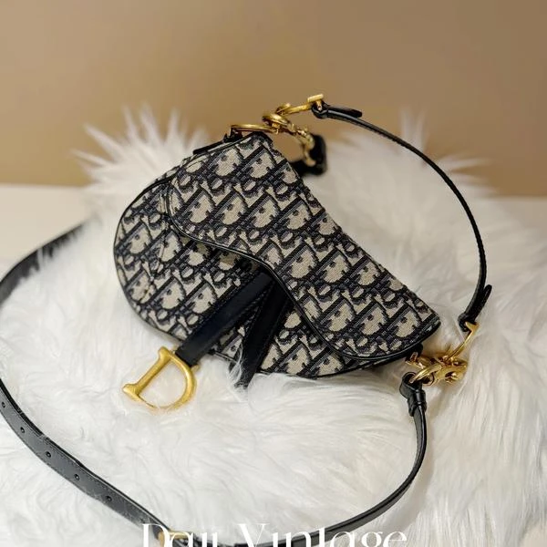 大吉中古Dior迪奥老花刺绣新款马鞍迷你斜挎包