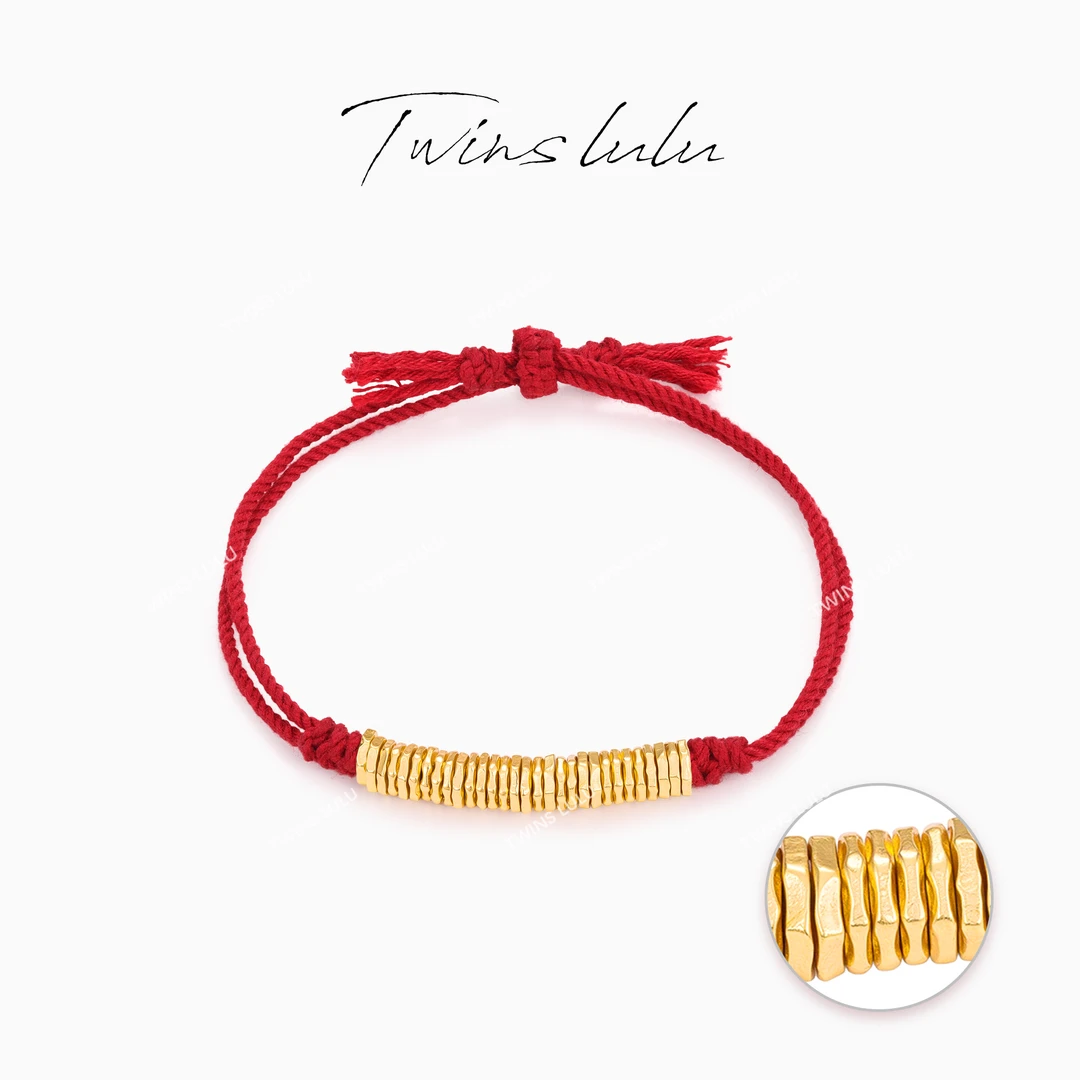 TWINS LULU出游秋上新中式古法手工编制美满盘缠红绳手链TSS6997