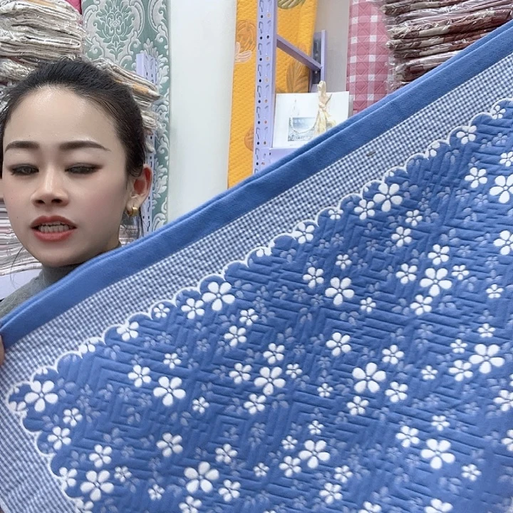 棉蓝色雪花纯棉面料