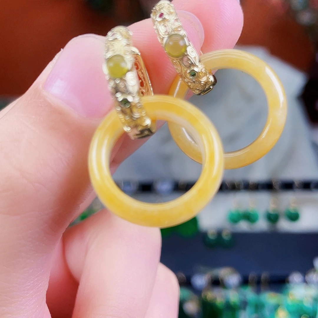 翡翠未镶嵌耳饰饰品