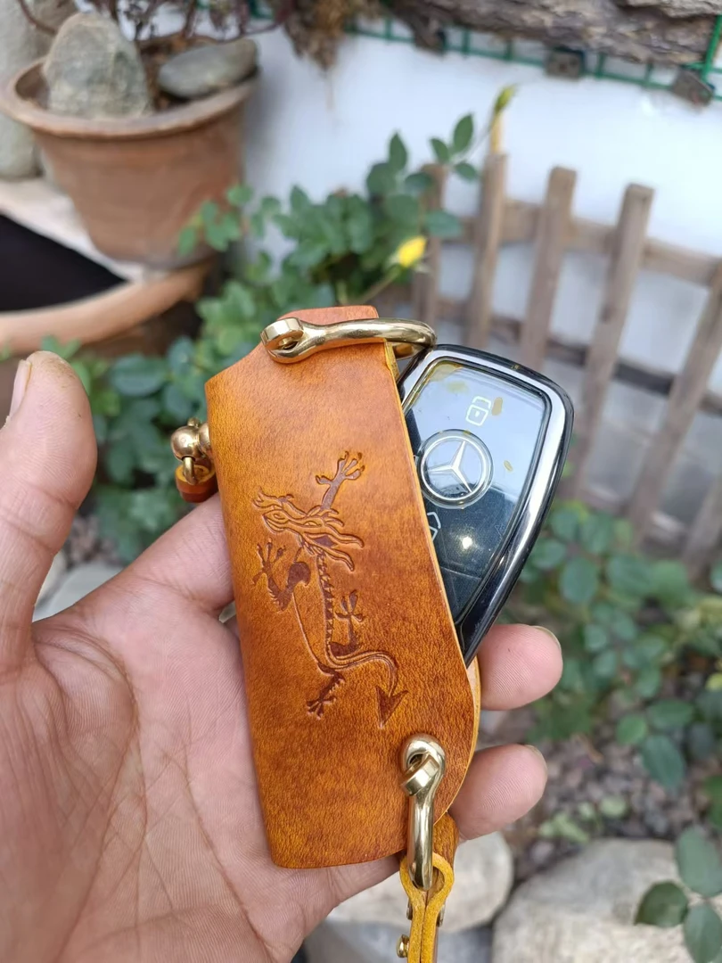 牛皮手工擦色钥匙包真皮纯手工经典