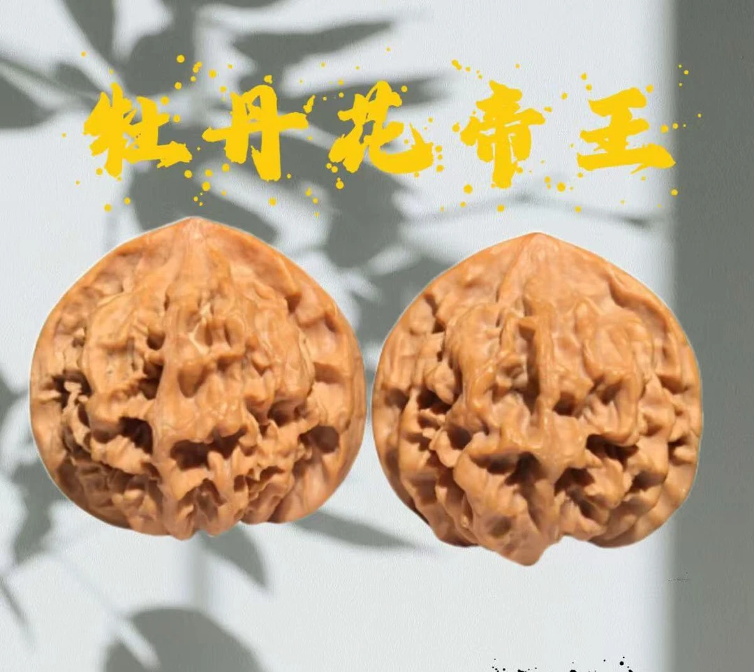 文玩核桃龙纹官帽牡丹花帝王油蜡皮份量重易上色打底深清