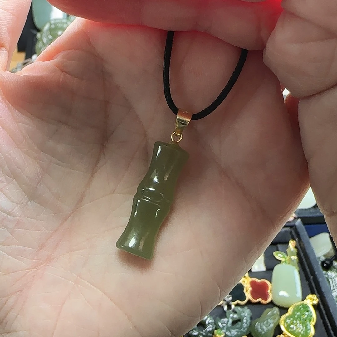 吊坠(不含链)银S925镶嵌和田玉