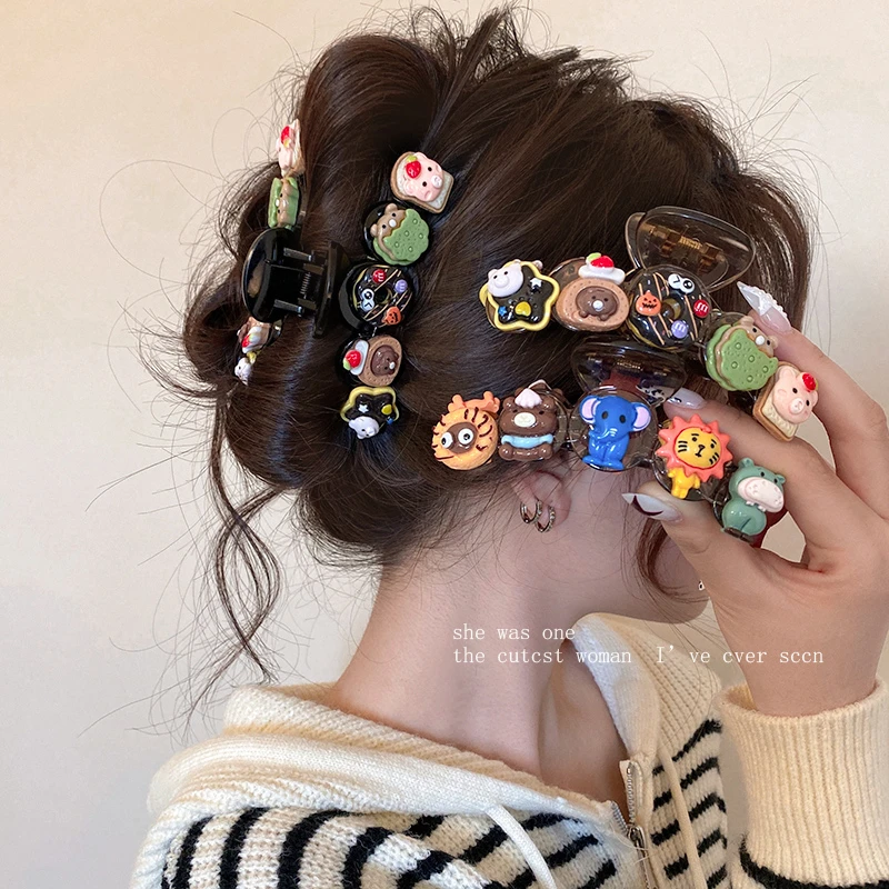 可爱小动物大号抓夹女2025新款高级感鲨鱼夹发夹后脑勺夹子头发饰