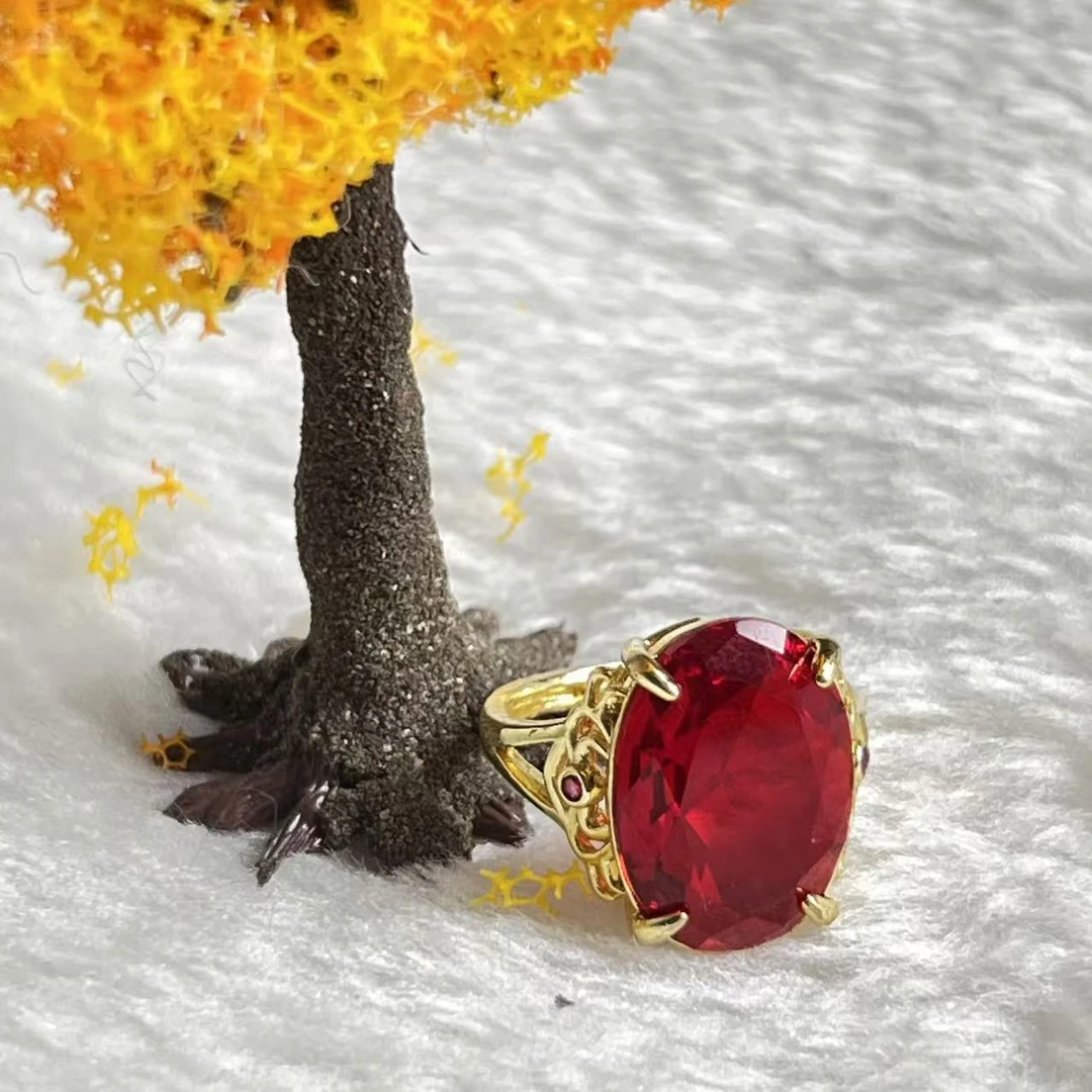 红椭圆时尚戒指高雅华丽华贵精美绝伦