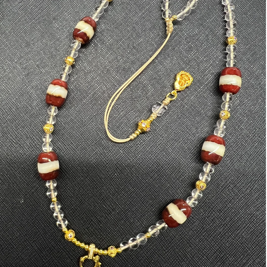 红肉一线药师天珠万能链项链设计款/多样性发其一  TZSJE8394-P