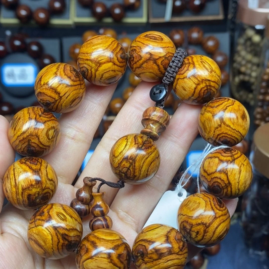 君**梅海南黄花梨满纹对眼2.0